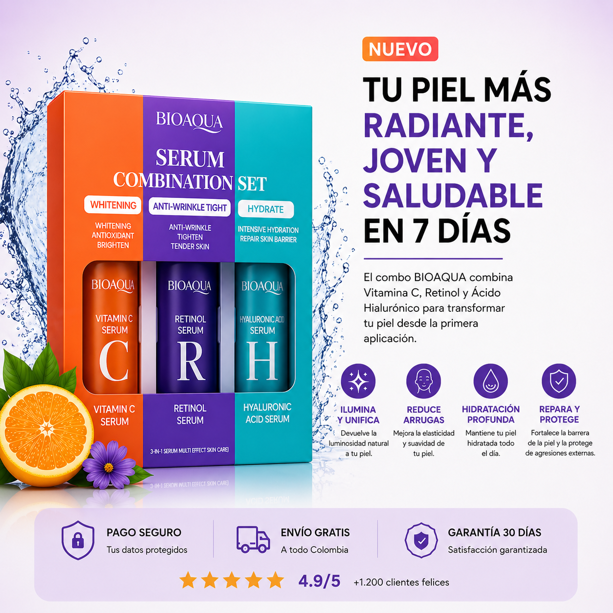 KIT SERUM BIOAQUA RUTINA COMPLETA EN 3 PASOS  ™